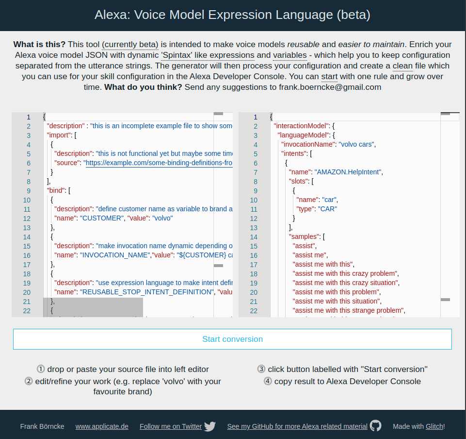 Voice Model Expression Language