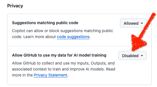 Datenschutz aktivieren bei GitHub
